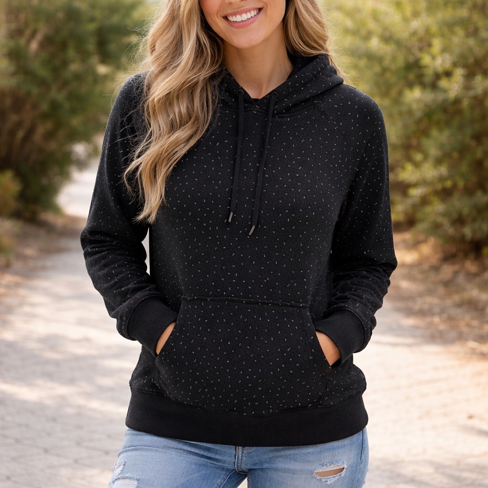 Dakine Black Patterned Hoodie Size Large Cotton Blend Pullover